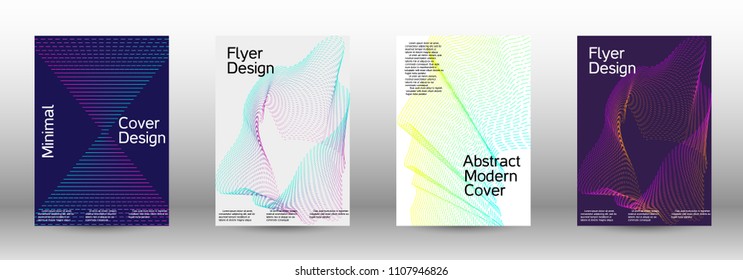 Modern design template. A set of modern abstract covers. Minimal vector cover design with abstract lines. Suitable for creating a fashionable abstract cover, banner, poster, booklet.