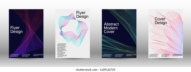 Modern design template. A set of modern abstract covers. Minimal vector cover design with abstract lines. Suitable for creating a fashionable abstract cover, banner, poster, booklet.