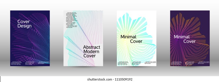 Modern design template. A set of modern abstract covers. Minimal vector cover design with abstract lines. Suitable for creating a fashionable abstract cover, banner, poster, booklet.