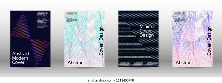 Modern design template. A set of modern abstract covers. Minimal vector cover design with abstract lines. Suitable for creating a fashionable abstract cover, banner, poster, booklet.