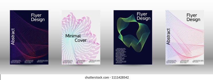 Modern design template. A set of modern abstract covers. Minimal vector cover design with abstract lines. Suitable for creating a fashionable abstract cover, banner, poster, booklet.