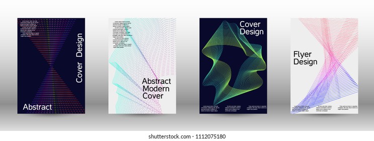 Modern design template. A set of modern abstract covers. Minimal vector cover design with abstract lines. Suitable for creating a fashionable abstract cover, banner, poster, booklet.