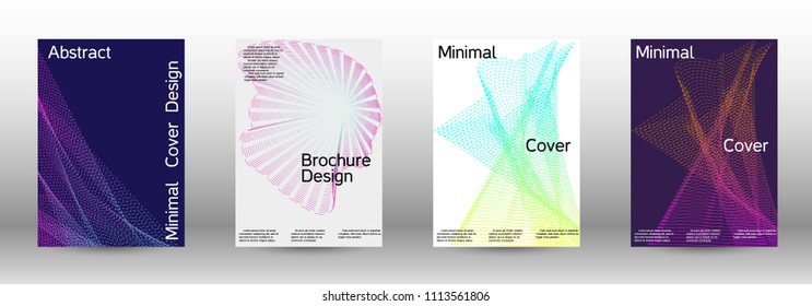 Modern design template. A set of modern abstract covers. Minimal vector cover design with abstract lines. Suitable for creating a fashionable abstract cover, banner, poster, booklet.