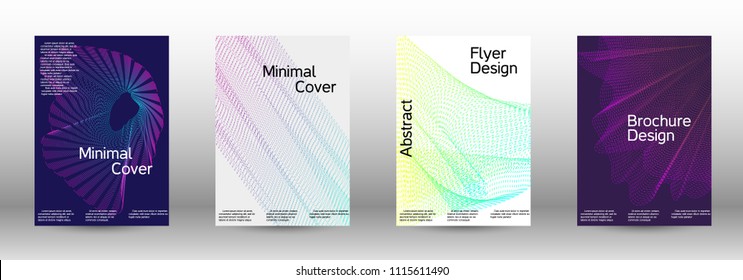 Modern design template. A set of modern abstract covers. Minimal vector cover design with abstract lines. Suitable for creating a fashionable abstract cover, banner, poster, booklet.