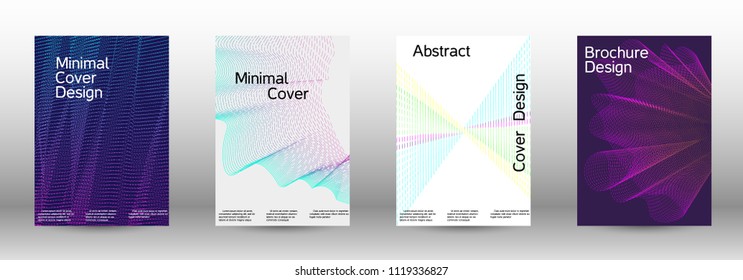 Modern design template. A set of modern abstract covers. Minimal vector cover design with abstract lines. Suitable for creating a fashionable abstract cover, banner, poster, booklet.