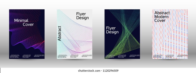 Modern design template. A set of modern abstract covers. Minimal vector cover design with abstract lines. Suitable for creating a fashionable abstract cover, banner, poster, booklet.