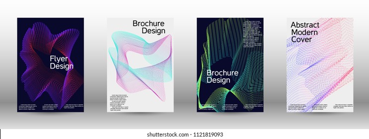 Modern design template. A set of modern abstract covers. Minimal vector cover design with abstract lines. Suitable for creating a fashionable abstract cover, banner, poster, booklet.