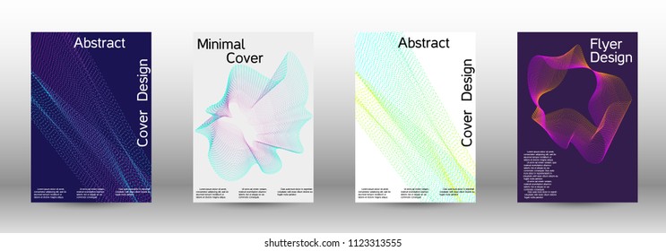 Modern design template. A set of modern abstract covers. Minimal vector cover design with abstract lines. Suitable for creating a fashionable abstract cover, banner, poster, booklet.