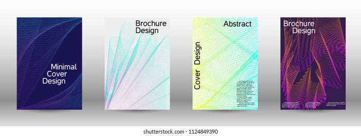 Modern design template. A set of modern abstract covers. Minimal vector cover design with abstract lines. Suitable for creating a fashionable abstract cover, banner, poster, booklet.