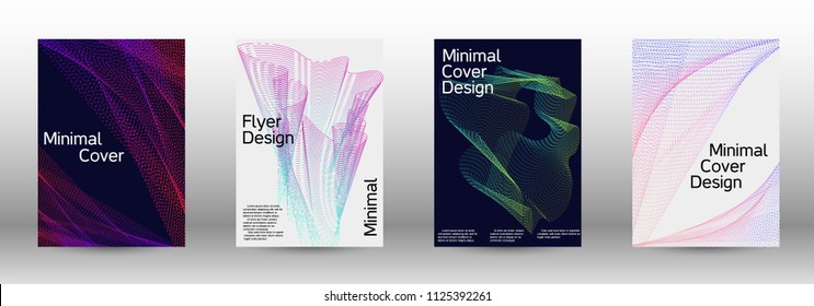 Modern design template. A set of modern abstract covers. Minimal vector cover design with abstract lines. Suitable for creating a fashionable abstract cover, banner, poster, booklet.