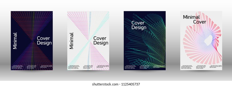 Modern design template. A set of modern abstract covers. Minimal vector cover design with abstract lines. Suitable for creating a fashionable abstract cover, banner, poster, booklet.