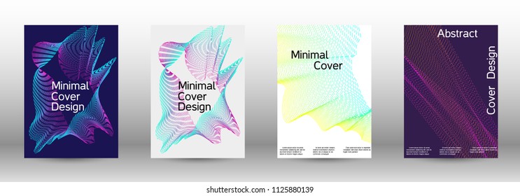 Modern design template. A set of modern abstract covers. Minimal vector cover design with abstract lines. Suitable for creating a fashionable abstract cover, banner, poster, booklet.