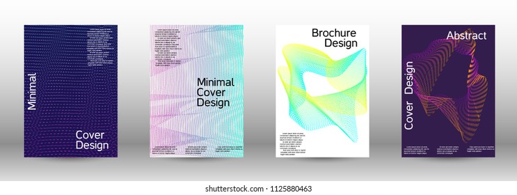 Modern design template. A set of modern abstract covers. Minimal vector cover design with abstract lines. Suitable for creating a fashionable abstract cover, banner, poster, booklet.