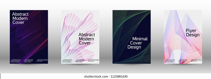 Modern design template. A set of modern abstract covers. Minimal vector cover design with abstract lines. Suitable for creating a fashionable abstract cover, banner, poster, booklet.