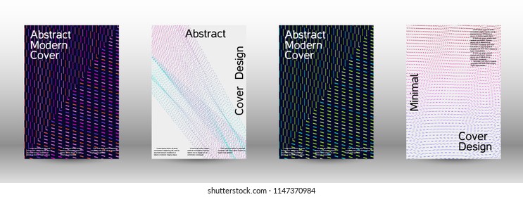 Modern design template. A set of modern abstract covers. Minimal vector cover design with abstract lines. Suitable for creating a fashionable abstract cover, banner, poster, booklet.