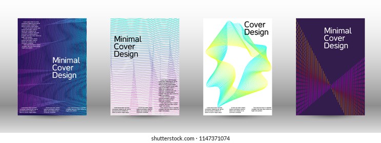Modern design template. A set of modern abstract covers. Minimal vector cover design with abstract lines. Suitable for creating a fashionable abstract cover, banner, poster, booklet.
