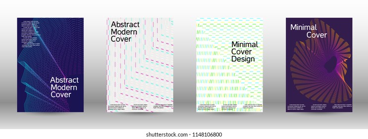 Modern design template. A set of modern abstract covers. Minimal vector cover design with abstract lines. Suitable for creating a fashionable abstract cover, banner, poster, booklet.