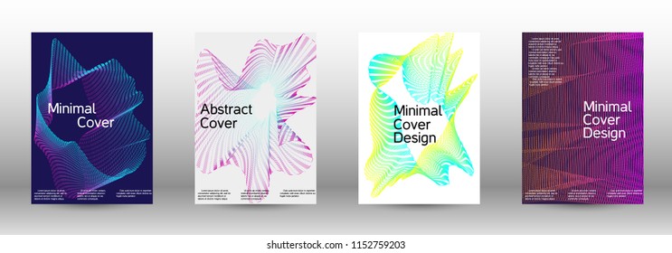 Modern design template. A set of modern abstract covers. Minimal vector cover design with abstract lines. Suitable for creating a fashionable abstract cover, banner, poster, booklet.