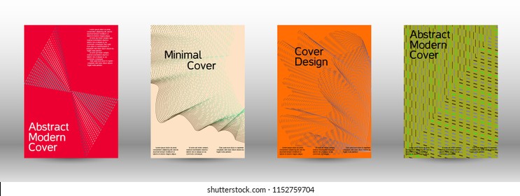 Modern design template. A set of modern abstract covers. Minimal vector cover design with abstract lines. Fashionable style.  Suitable for creating a fashionable abstract cover, banner, poster.