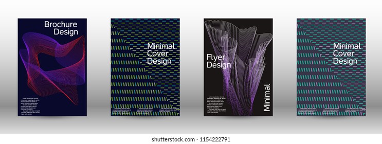 Modern design template. A set of modern abstract covers. Minimal vector cover design with abstract lines. Fashionable style.  Suitable for creating a fashionable abstract cover, banner, poster.