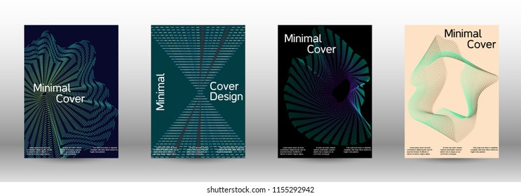 Modern design template. A set of modern abstract covers. Minimal vector cover design with abstract lines. Fashionable style.  Sound flyer for creating a fashionable abstract cover, banner,poster.