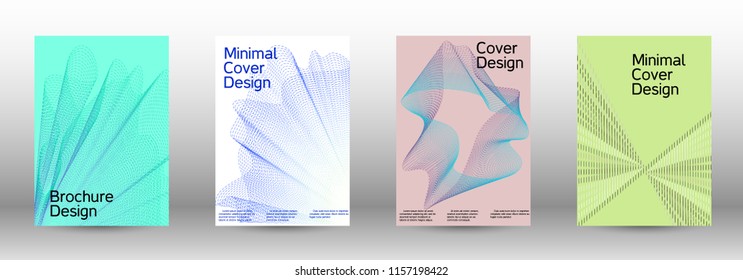 Modern design template. A set of modern abstract covers. Minimal vector cover design with abstract lines. Fashionable style.  Sound flyer for creating a fashionable abstract cover, banner,poster.