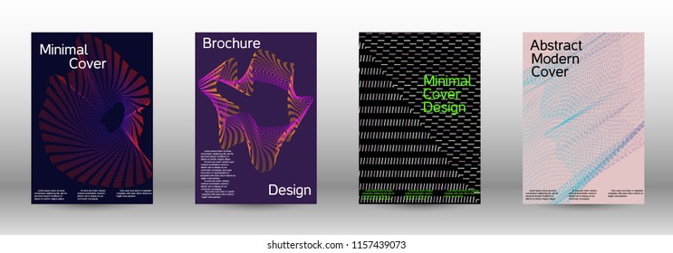 Modern design template. A set of modern abstract covers. Minimal vector cover design with abstract lines. Fashionable style.  Suitable for creating a fashionable abstract cover, banner, poster.