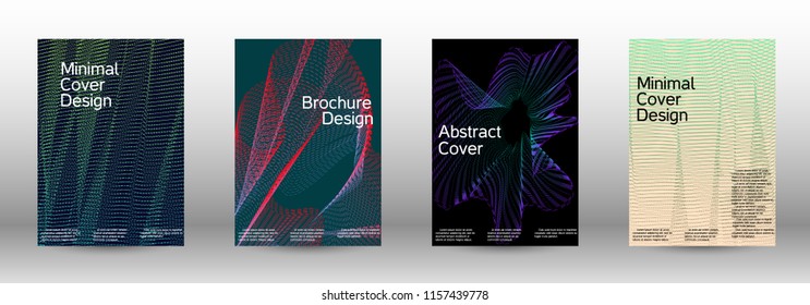 Modern design template. A set of modern abstract covers. Minimal vector cover design with abstract lines. Fashionable style.  Suitable for creating a fashionable abstract cover, banner, poster.