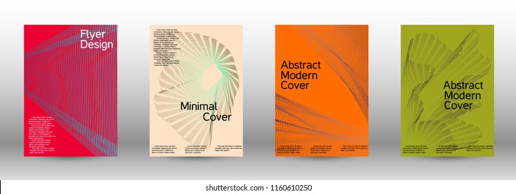 Modern design template. A set of modern abstract covers. Minimal vector cover design with abstract lines. Fashionable style.  Sound flyer for creating a fashionable abstract cover, banner,poster.