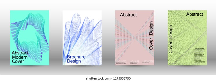 Modern design template. A set of modern abstract covers. Minimal vector cover design with abstract lines. Fashionable style.  Suitable for creating a fashionable abstract cover, banner, poster.