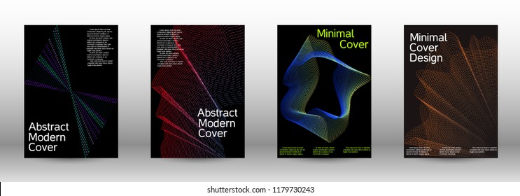 Modern design template. A set of modern abstract covers. Minimal vector cover design with abstract lines. Fashionable style.  Sound flyer for creating a fashionable abstract cover, banner,poster.