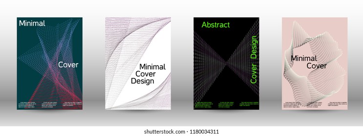 Modern design template. A set of modern abstract covers. Minimal vector cover design with abstract lines. Fashionable style.  Suitable for creating a fashionable abstract cover, banner, poster.