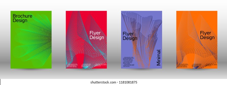 Modern design template. A set of modern abstract covers. Minimal vector cover design with abstract lines. Fashionable style.  Suitable for creating a fashionable abstract cover, banner, poster.