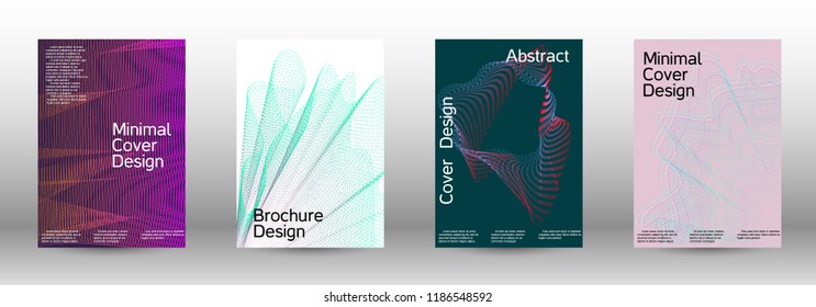 Modern design template. A set of modern abstract covers. Minimal vector cover design with abstract lines. Fashionable style.  Suitable for creating a fashionable abstract cover, banner, poster.