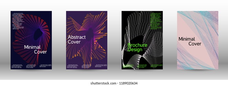 Modern design template. A set of modern abstract covers. Minimal vector cover design with abstract lines. Fashionable style.  Sound flyer for creating a fashionable abstract cover, banner,poster.