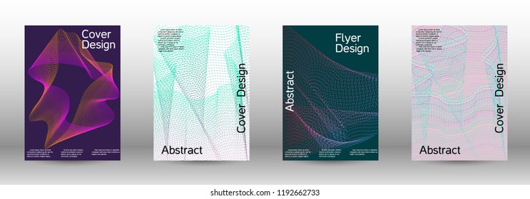 Modern design template. A set of modern abstract covers. Minimal vector cover design with abstract lines. Fashionable style.  Suitable for creating a fashionable abstract cover, banner, poster.
