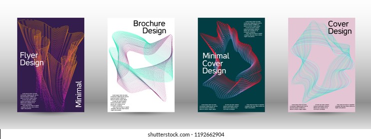 Modern design template. A set of modern abstract covers. Minimal vector cover design with abstract lines. Fashionable style.  Suitable for creating a fashionable abstract cover, banner, poster.