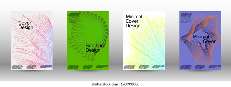 Modern design template. A set of modern abstract covers. Minimal vector cover design with abstract lines. Fashionable style.  Sound flyer for creating a fashionable abstract cover, banner,poster.