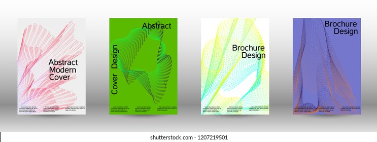 Plantilla de diseño moderna. Un conjunto de tapas abstractas modernas. Diseño mínimo de portada vectorial con líneas abstractas. Estilo moderno.  Adecuado para crear una portada abstracta, pancarta, afiche.