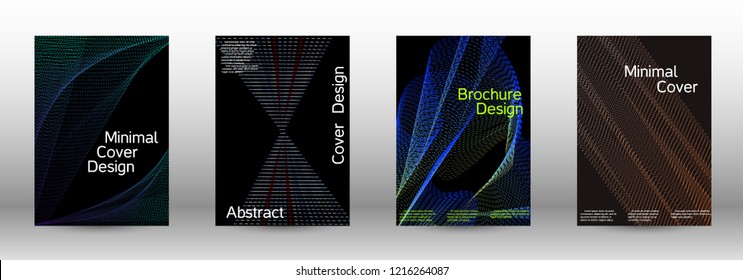 Modern design template. A set of modern abstract covers. Minimal vector cover design with abstract lines. Fashionable style.  Suitable for creating a fashionable abstract cover, banner, poster.