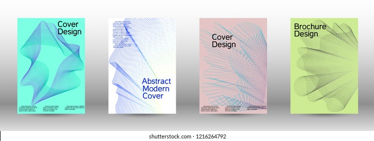 Modern design template. A set of modern abstract covers. Minimal vector cover design with abstract lines. Fashionable style.  Sound flyer for creating a fashionable abstract cover, banner,poster.
