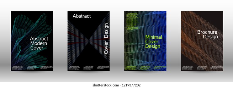 Modern design template. A set of modern abstract covers. Minimal vector cover design with abstract lines. Fashionable style.  Suitable for creating a fashionable abstract cover, banner, poster.