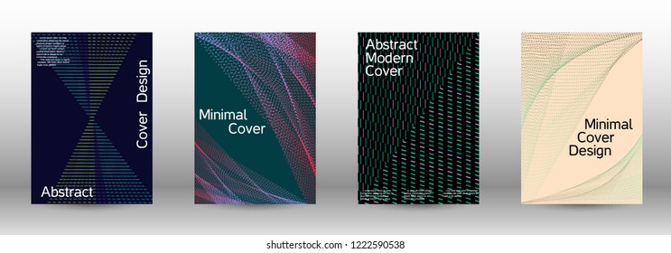 Modern design template. A set of modern abstract covers. Minimal vector cover design with abstract lines. Fashionable style.  Suitable for creating a fashionable abstract cover, banner, poster.