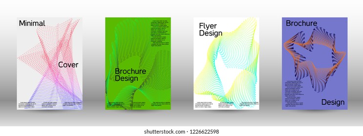 Modern design template. A set of modern abstract covers. Minimal vector cover design with abstract lines. Fashionable style.  Sound flyer for creating a fashionable abstract cover, banner,poster.