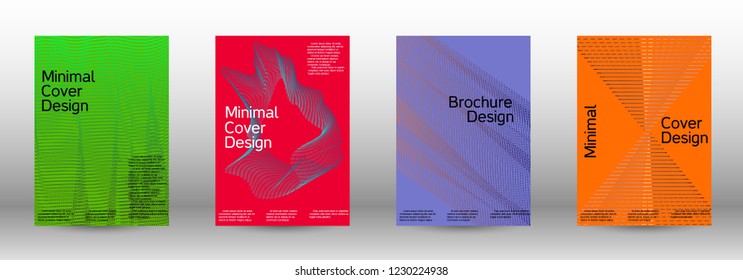 Modern design template. A set of modern abstract covers. Minimal vector cover design with abstract lines. Fashionable style.  Suitable for creating a fashionable abstract cover, banner, poster.