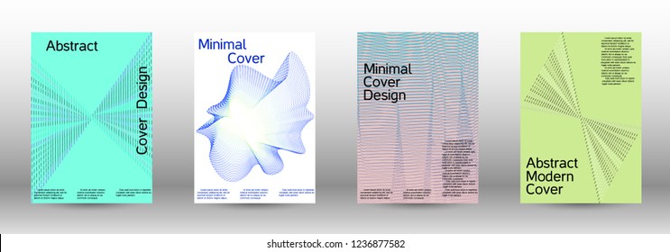 Modern design template. A set of modern abstract covers. Minimal vector cover design with abstract lines. Fashionable style.  Sound flyer for creating a fashionable abstract cover, banner,poster.