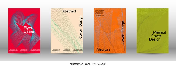 Modern design template. A set of modern abstract covers. Minimal vector cover design with abstract lines. Fashionable style.  Suitable for creating a fashionable abstract cover, banner, poster.
