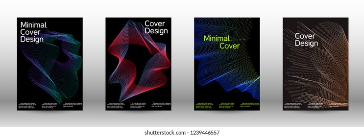 Modern design template. A set of modern abstract covers. Minimal vector cover design with abstract lines. Fashionable style.  Suitable for creating a fashionable abstract cover, banner, poster.