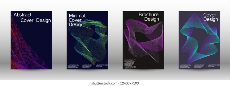Modern design template. A set of modern abstract covers. Minimal vector cover design with abstract lines. Fashionable style.  Sound flyer for creating a fashionable abstract cover, banner,poster.