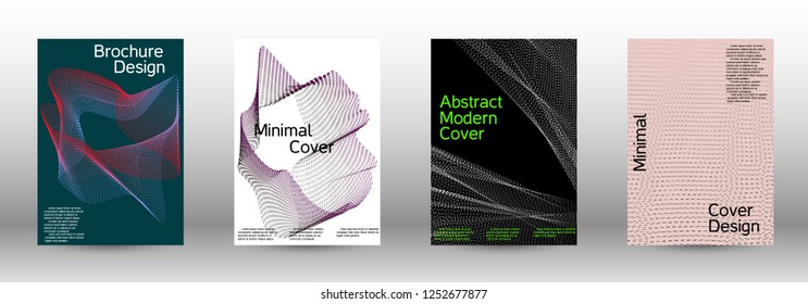 Modern design template. A set of modern abstract covers. Minimal vector cover design with abstract lines. Fashionable style.  Sound flyer for creating a fashionable abstract cover, banner,poster.